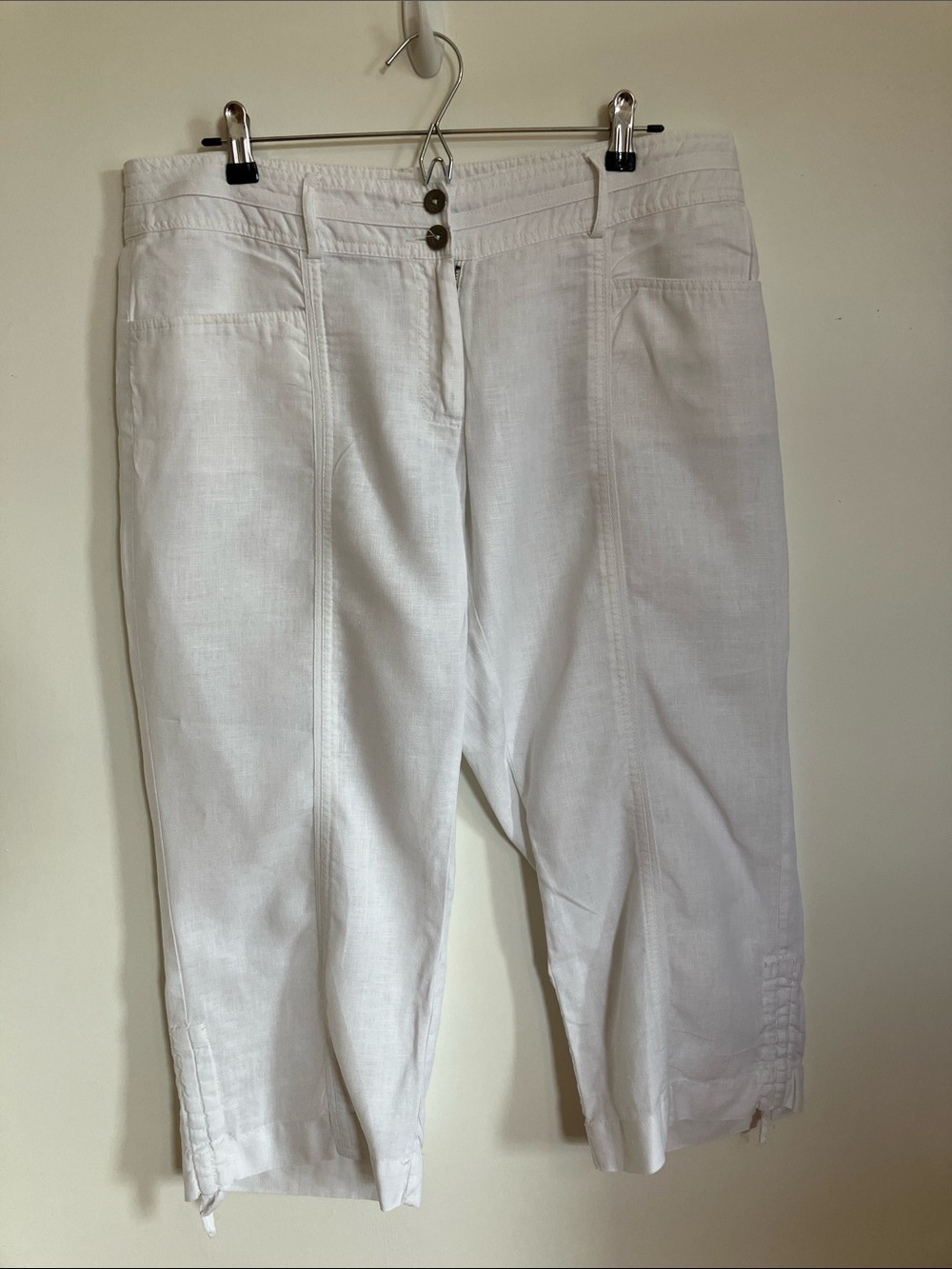 Willi Smith Off-White Linen Relaxed Waist Pants